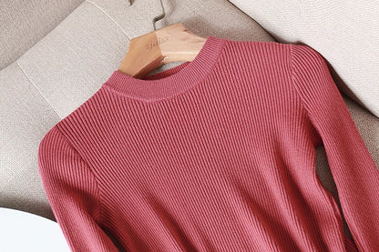 2025 weibliche Dünne Gestrickte Weiche Jumper Tops Herbst Winter Frauen Casual Pullover Pullover Taste Lange Hülse O-ansatz Chic Pullover