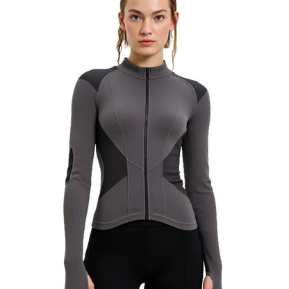 New 2025 Women's Long Sleeve Yoga Sportswear Casual Outdoor Running Training Top Breathable Comfortable Sportswear.