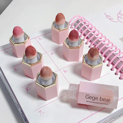 Gege Bear Liquid Blush Cream 6 Colors Smooth Velvet Matte Pink Blusher Natural Easy To Smudge.