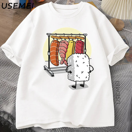Sushi Wardrobe T Shirt Women Men Funny High Quality T-shirt Cotton Graphic T Shirts Loose Short-sleeve Pritned Tshirt Man Tops.