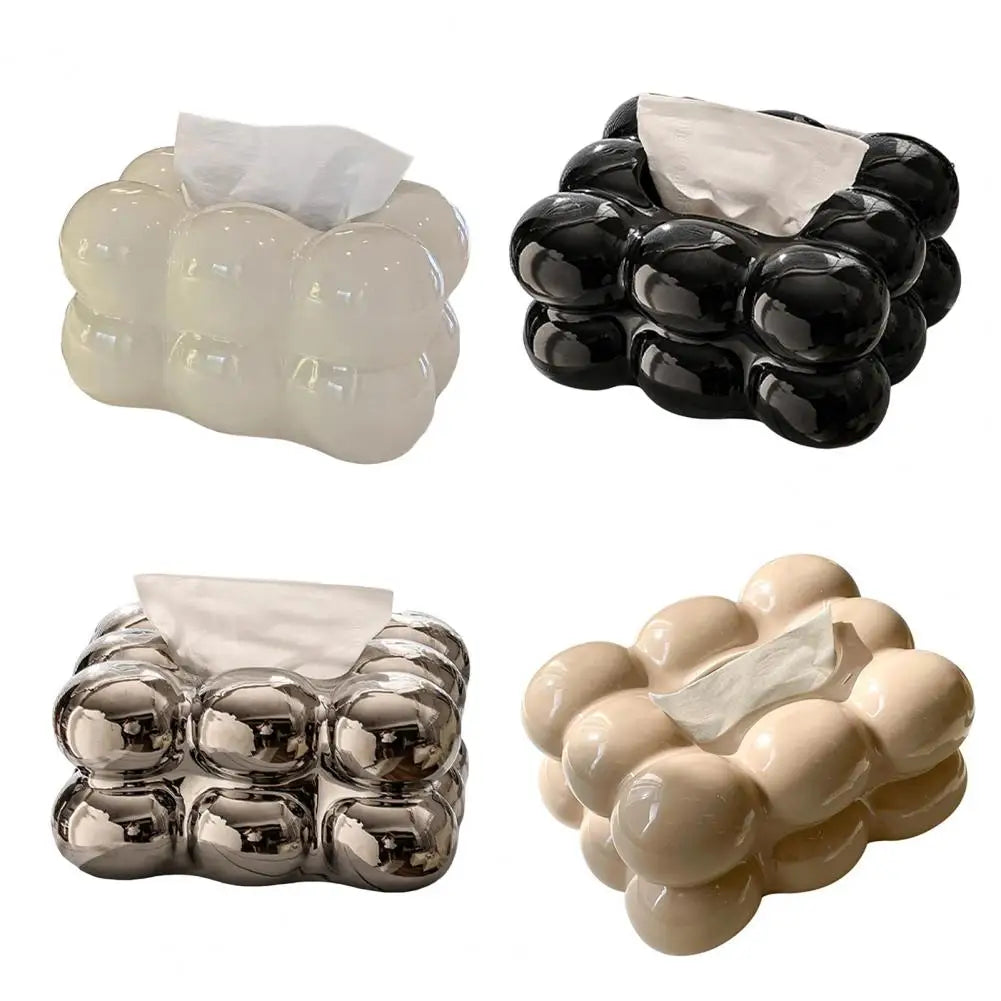 Nordic Style Tissue Box Napkin Holder Case Paper Box Container Modern Marshmallow Shape Tissue Case Refill Napkin Holder Box.