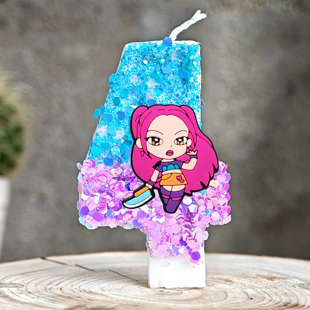 Heißer Kpop Dämon Jäger Thema Kerze 3D Nummer 0-9 Kinder Geburtstag Kuchen Dekoration Baby Dusche Anime Party liefert Geschenke