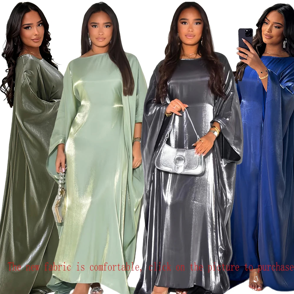 Ramadan Eid Soft Crepe Khimar Batwing Abaya Dubai Islam Muslim Modest African Dresses For Women Kaftan Kebaya Robe Femme Musulma.