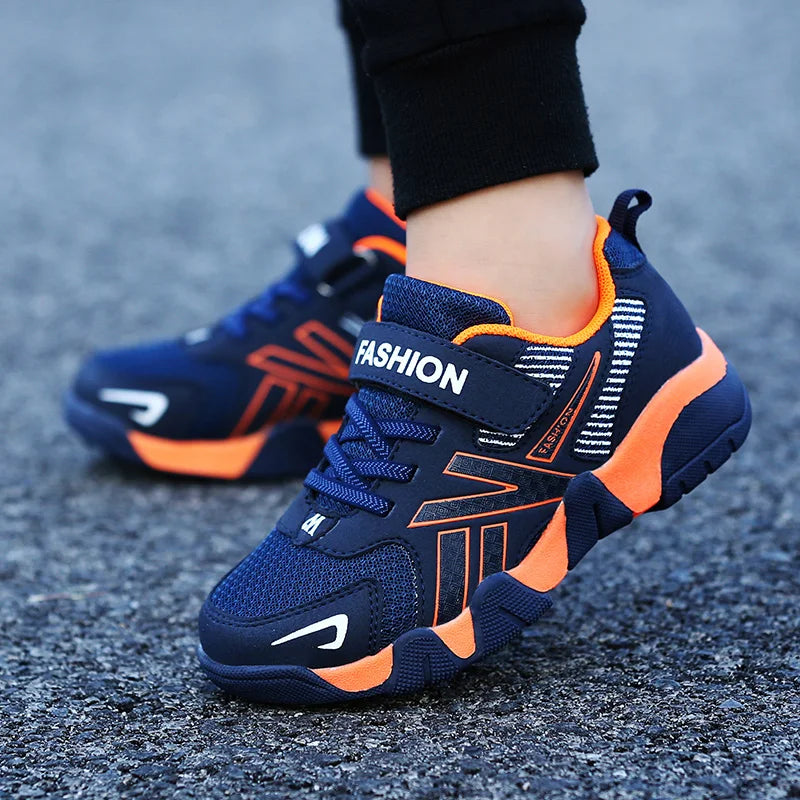 Kids Fashion Sneakers for Boys Mesh Breathable Sports Running Shoes Lightweight Children School Walking Footwear.