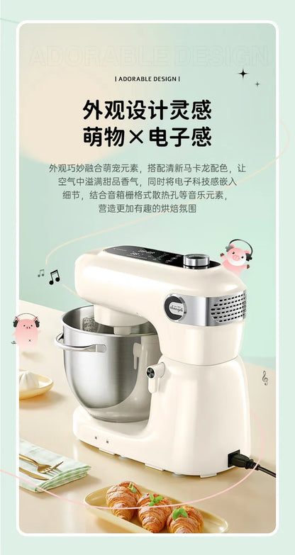 Premium Food Mixer with Dual Blades, Automatic Kneading Large Touchscreen and DC Motor for Quiet Operation 220V.