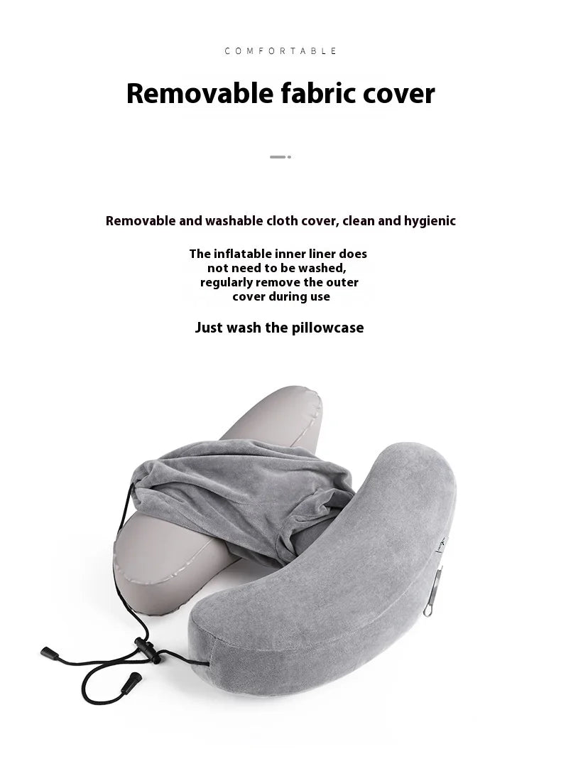 Outdoor U Shaped Memory Foam Neck Pillow Adjustable Portable Multifunctional Airplane Sleeping Support Massage Protection Pillow.