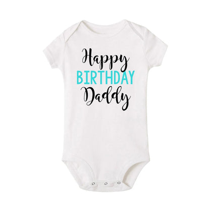 Alles Gute zum Geburtstag Papa Baby Body Vater Party Jungen Mädchen Outfit Strampler Säugling Sommer Kleinkind Kurzarm Kleidung Ropa Geschenke.