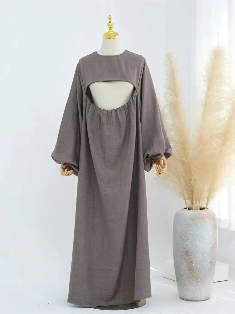 Ramadan Breastfeeding Outfit Prayer Clothes Khimar Abaya Dubai Islam Muslim Hijab Dress Women Kebaya Robe Ensembles Musulmans.