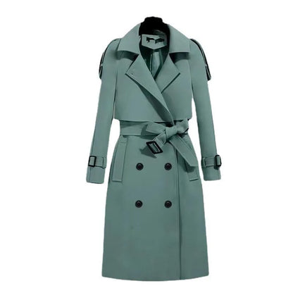 Lässige Langarm-Oberbekleidung, Trenchcoat für Damen, 2024, Herbst-Winter-Mode, Schnürung, lang, neu in Mänteln und Jacken, elegant