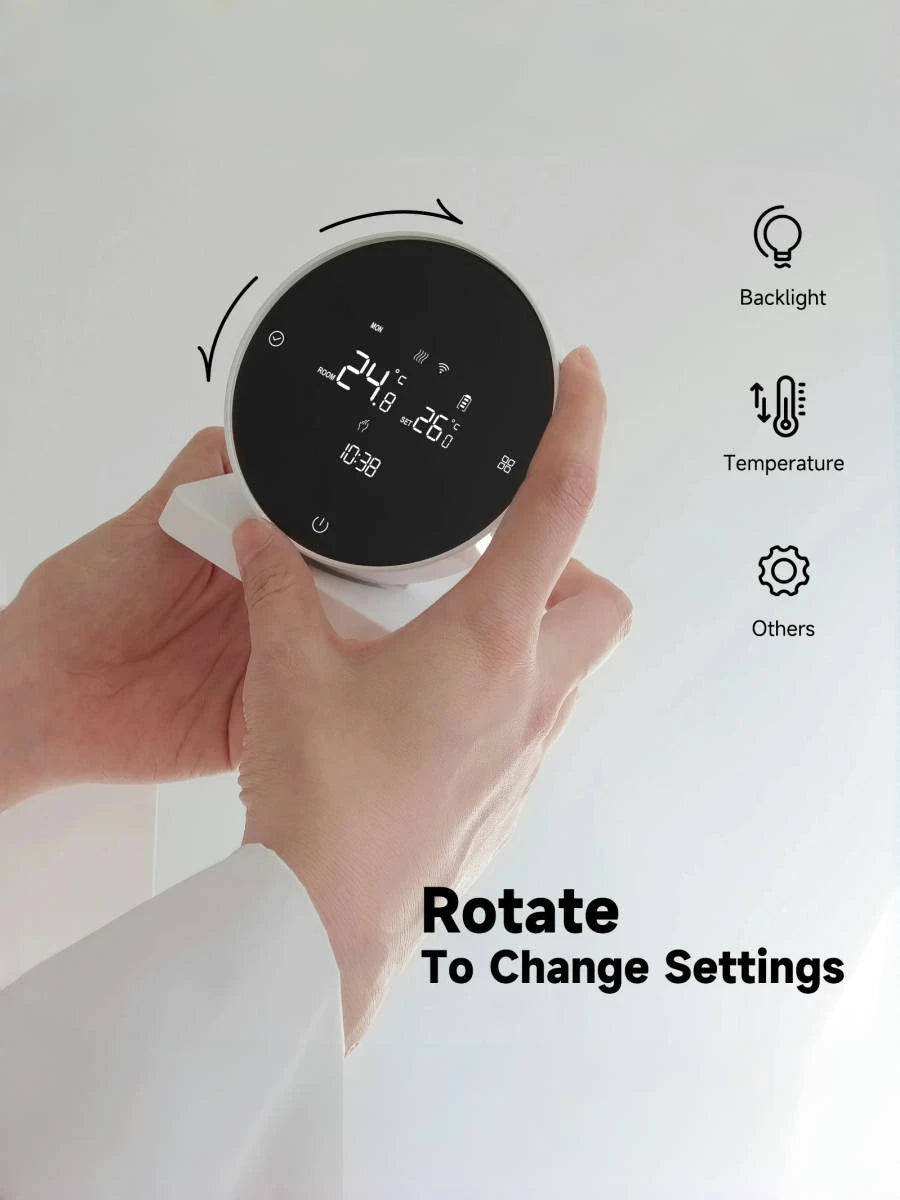 RKHK Tuya WiFi Smart Thermostat，RF Wireless Receiver Temperature Controller，For Water Gas Boiler Support Alexa and Google Home.