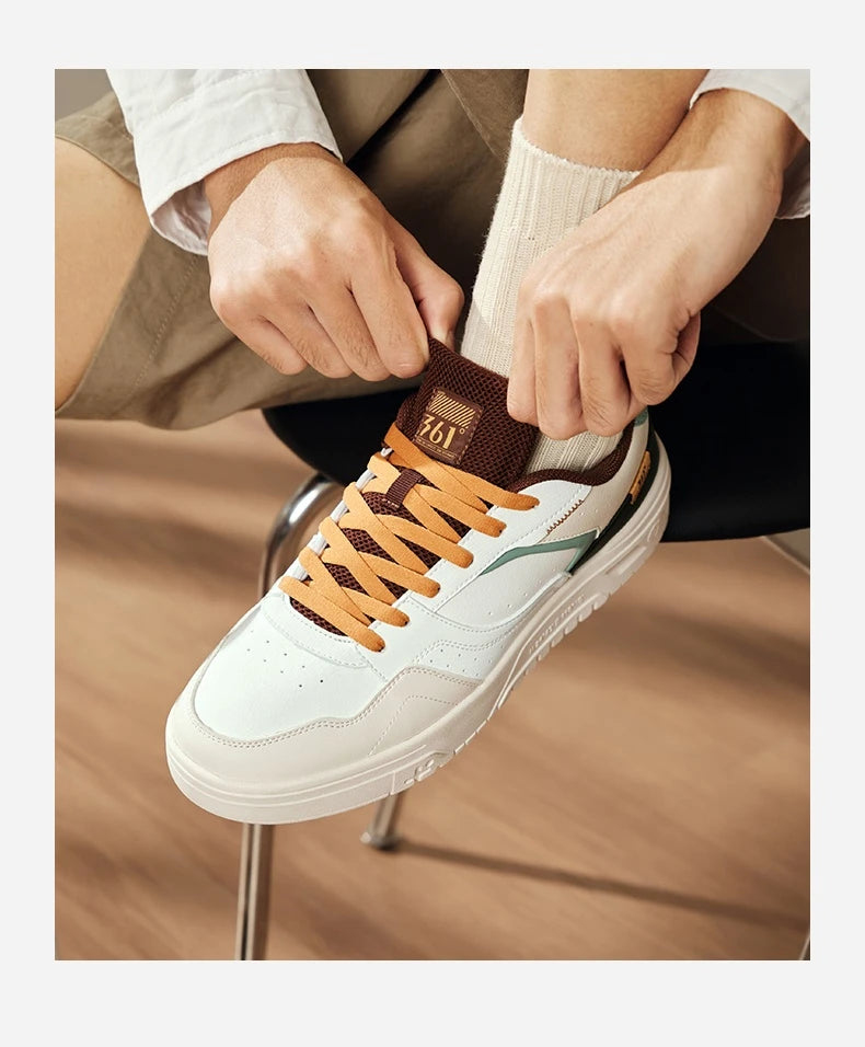 361 Degrees Men's Board Shoes Spring New Casual Versatile Thick Soled Leather Comfortable Trendy Durable Male Sneaker 672516615