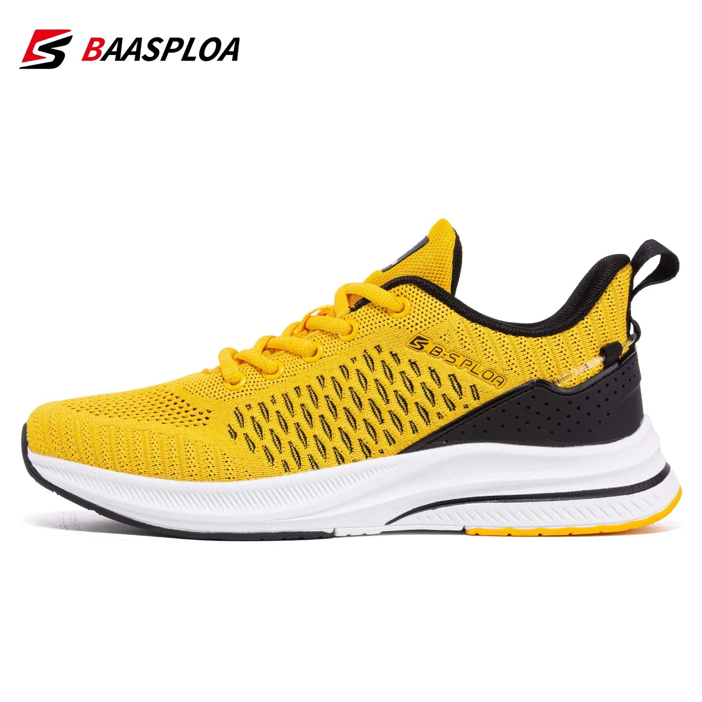 Baasploa Men's Running Shoes New Fashion Lightweight Mesh Breathable Walking Shoes Male Outdoor Casual Lace-Up Sports Shoes
