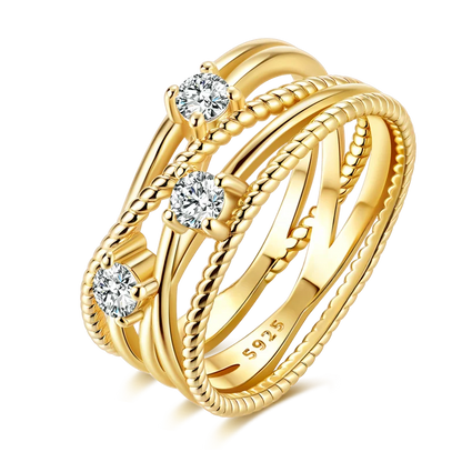 925 Sterling Silver Rings Gold Color Sparking Popular LOVE Wedding Ring Certified Women Engagement Jewelry Anniversary Gifts