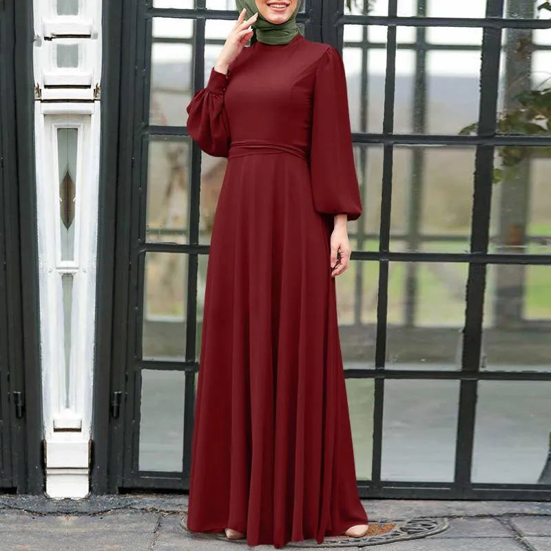 Muslim Women Abaya Long Sleeve Turkish Dresses Women Eid Long Maxi Dress Kaftan Arab Robe Dubai Islamic Clothing Moroccan Kaftan.