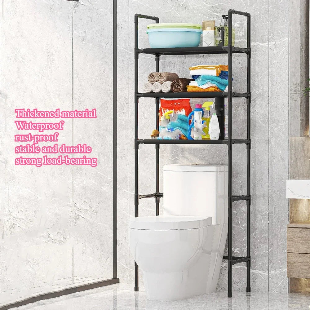 Badezimmer-Aufbewahrungsregal, Waschmaschinenständer aus Kunststoff, wasserdichtes, bodenstehendes Badezimmer für den Haushalt ohne Bohren