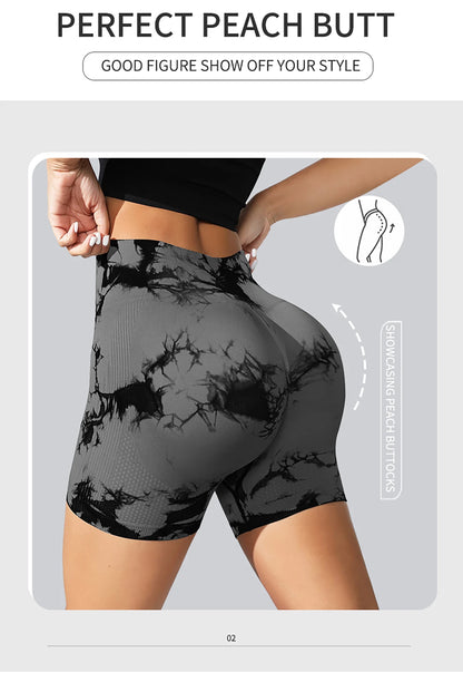 Tie Dye Seamless Leggings for Women High Waist Yoga Pants Scrunch Butt Lifting Elastic Tights Wide Waistband Sports Leggings.