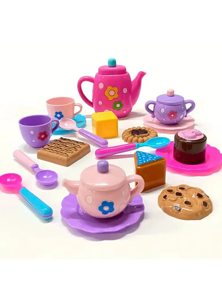 Tea set for girls, tea party set, tea set for kids including kettle, cookies, food for kids, gifts for boys and girls.