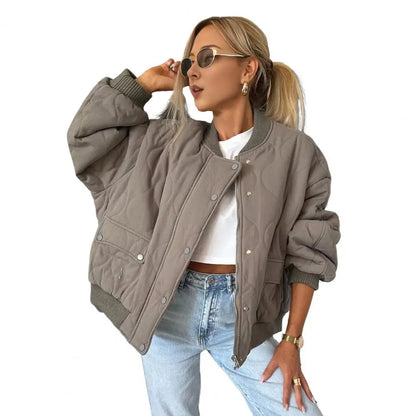 Frauen Herbst Winter Mantel Einfarbig Lange Mantel Baumwolle Jacke mit Knopf Verschluss Taschen Lose Rundhals Täglichen Jacke Oberbekleidung