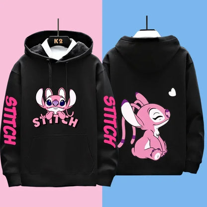 Disney Stitch Different Couple Outfits for Men and Women Casual Sweatshirts Hooded Jackets and Clothes.