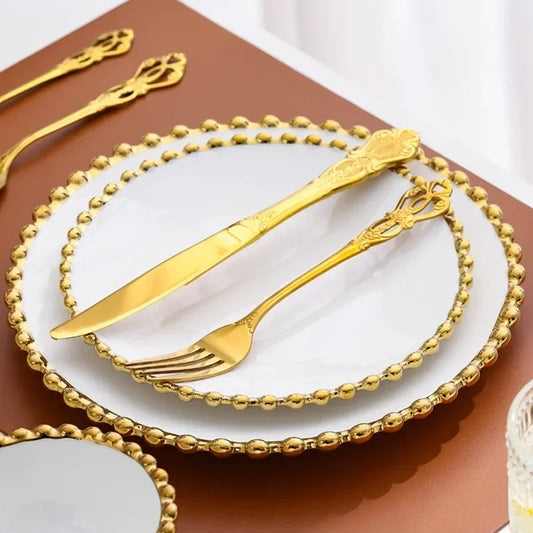 Nordic Luxury Phnom Penh Love Plate Ceramic Plate Dim Sum Fruit Breakfast Salad Dish Restaurant Steak Plate Jewelry.