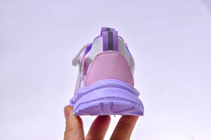 Kids'Casual Shoes Girls Led Light Cartoon PU Leather Spring Fashion Flat Bottom Anti-slip Soft Bottom Pink Purple Size 21-30.