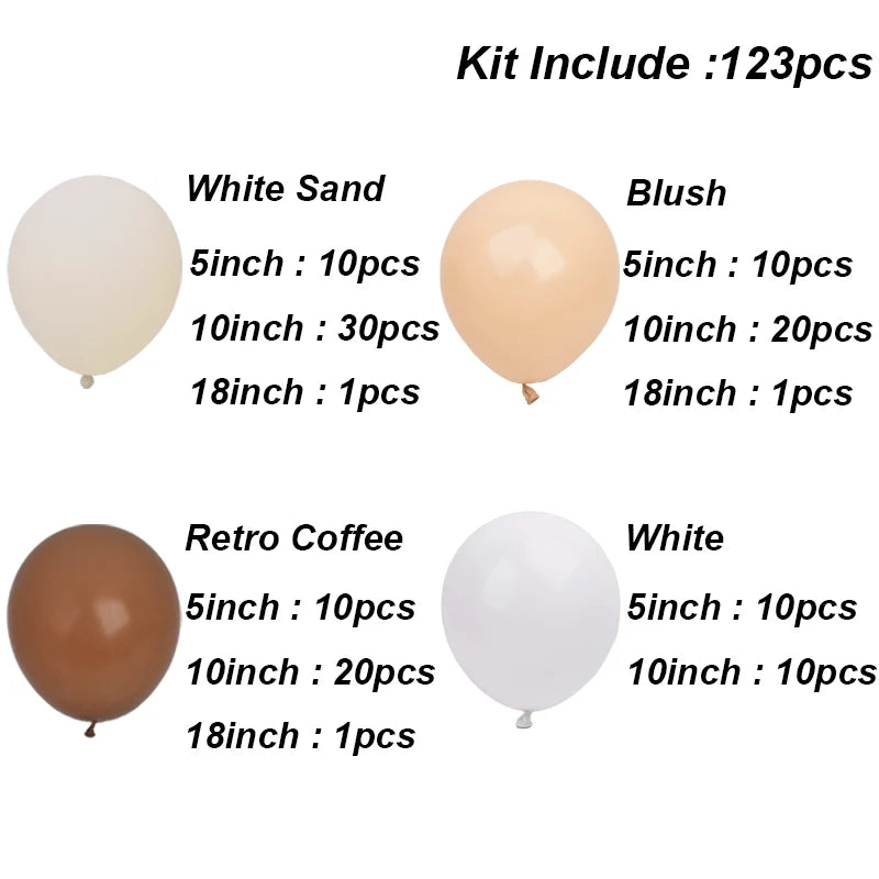 Kaffeebraun Beige Ballon Girlande Bogen Kit Oh Babyparty Dekoration Rustikale Hochzeit Kindergeburtstag Party Taufe Taufe.