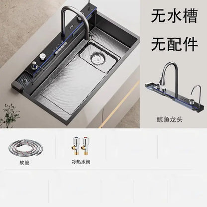 Whale Flying Rain Ultra Thick Kitchen Honeycomb Sink Stainless Steel Single Slot