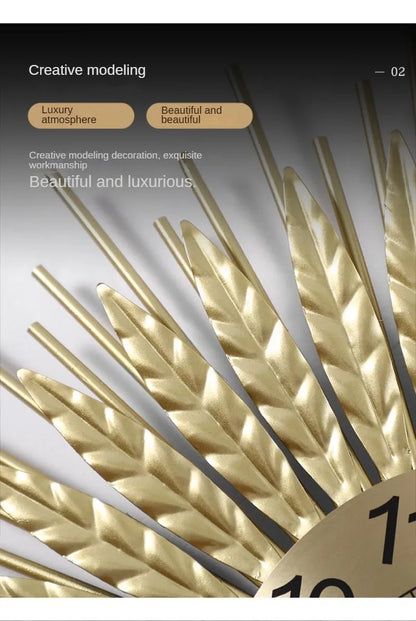 Weizen ohren uhren, Wohnzimmer wanduhren, die Ernte Wohlstand Gesundheit Glück Einheit Freundschaft Vitalität Hoffnung symbolisieren