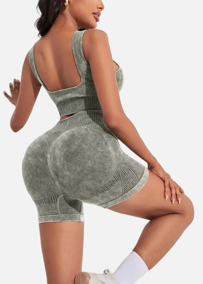 Yoga Sport Outfit For Woman Fitness Women's Two Pieces Short Pant Sets Suits Tracksuit Sportswear Woman Gym Yoga Workout Clothes