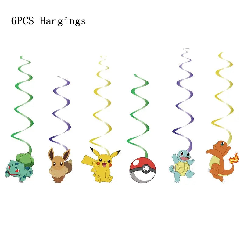 Pokemon Thema Geburtstag Party Dekoration Lieferungen Cartoon Pokemon Gehen Geschirr Tassen Teller Pikachu Ballon Für Baby Dusche Gefälligkeiten.