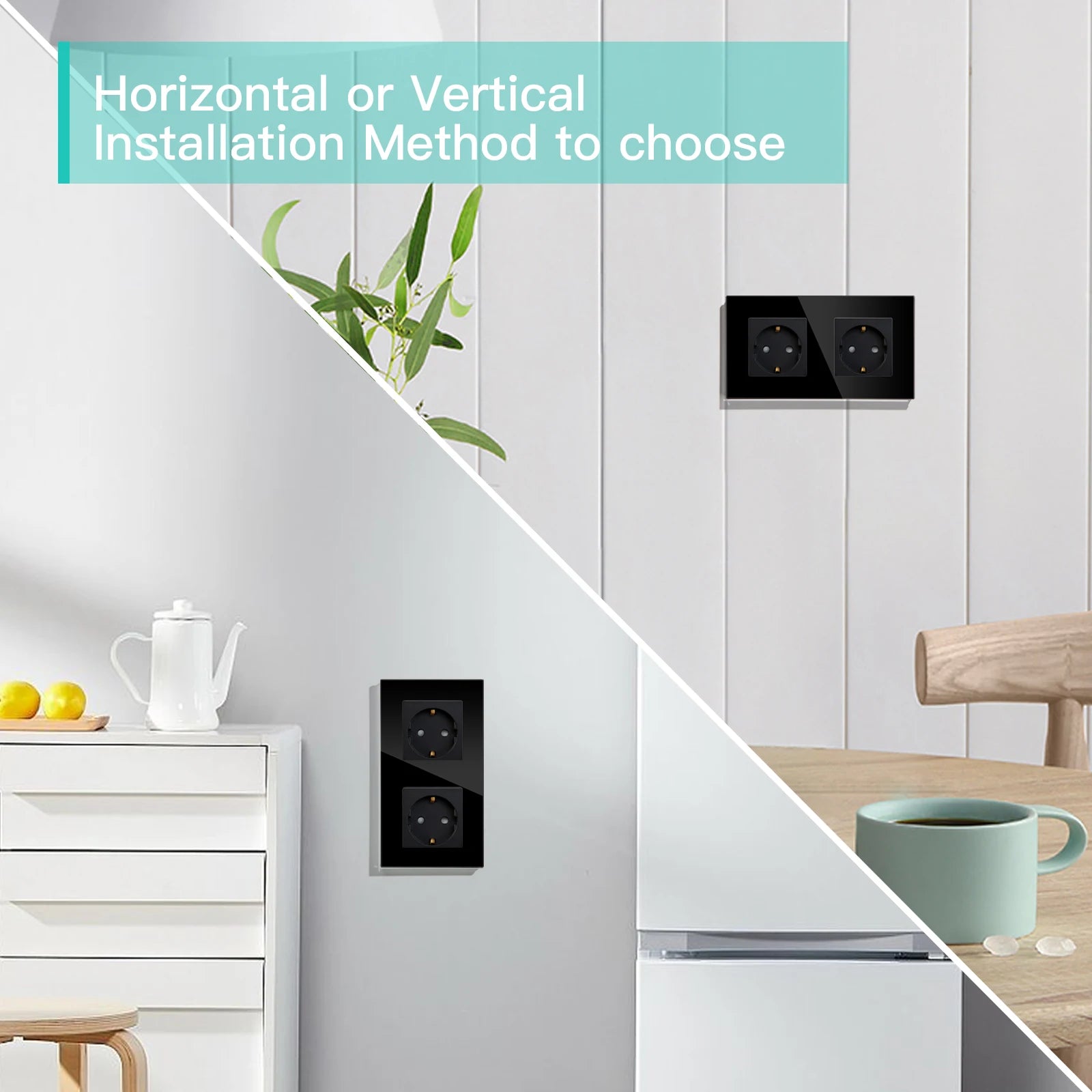 BSEED EU Standard Einzigen Steckdose Doppel Glas Steckdosen Triple Steckdosen Steckdose Für Home Office Schlafzimmer 16A.