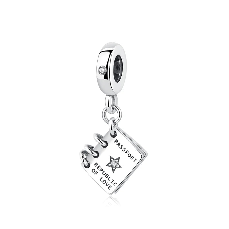 Original 925 Sterling Silver Charms Love Travel London Bus Suitcase Paris Beads Fit Brand Bracelets Necklaces Women DIY Jewelry