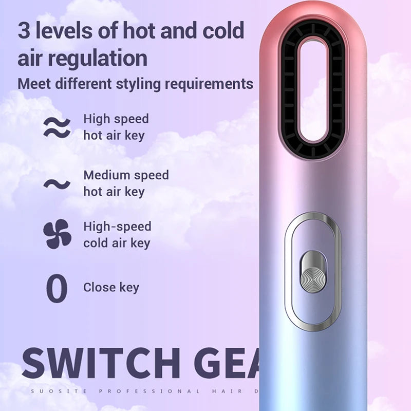 2024 Hot Selling Leafless Professional Bid Wind Quick Low Noise Dry Private Diffuser Ion Hair Processor Dryer for home salon.