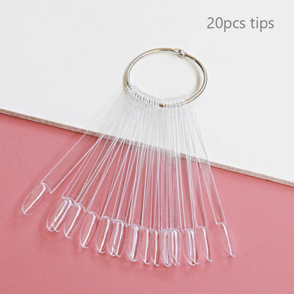 80/50/20pcs Nail Display Sticks Nail Swatch False Nail Tips Nail Gel Polish Practice Clear Display Board for Nail Art Tools