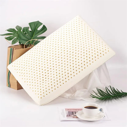 100% Natural Latex Sleeping Bed Pillow Luxury Pillow for Side Back and Stomach Sleepers Orthopedic Pillows Cervical Health Care.