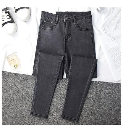 High-waisted Slimming Jeans Women's Cropped Pants Spring Autumn 2021 New Elastic Tight Slims Smooths Your Silhouette Pencil.