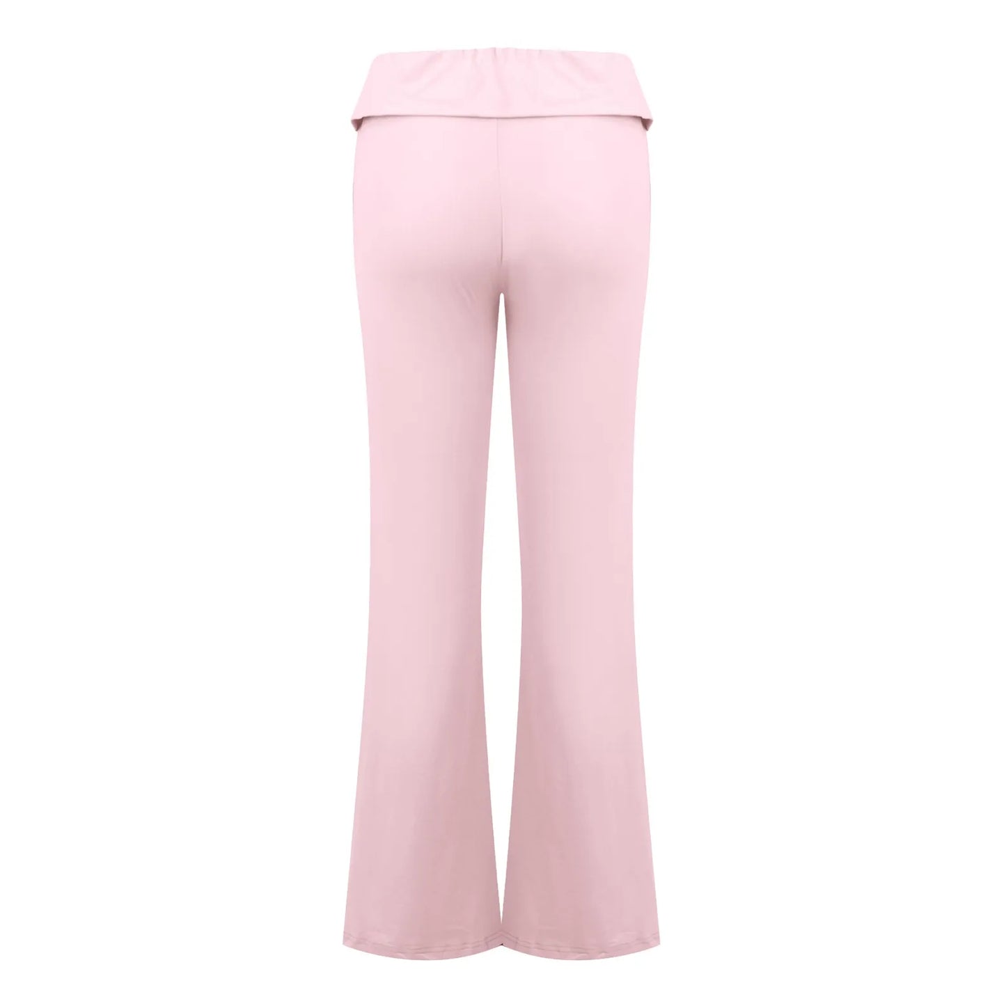 Damenmode, einfarbig, schmale Passform, schmale Reverse-Taille, niedrige Taille, elastische Taille, Schlaghose, Hose für Damen, Damenhose 2024