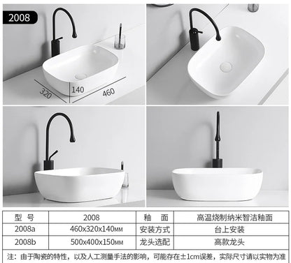 Arbeits platte Waschbecken Seite Entwässerung Keramik Waschbecken Balkon Waschbecken Kunst becken Einzel becken quadratischer Kreis