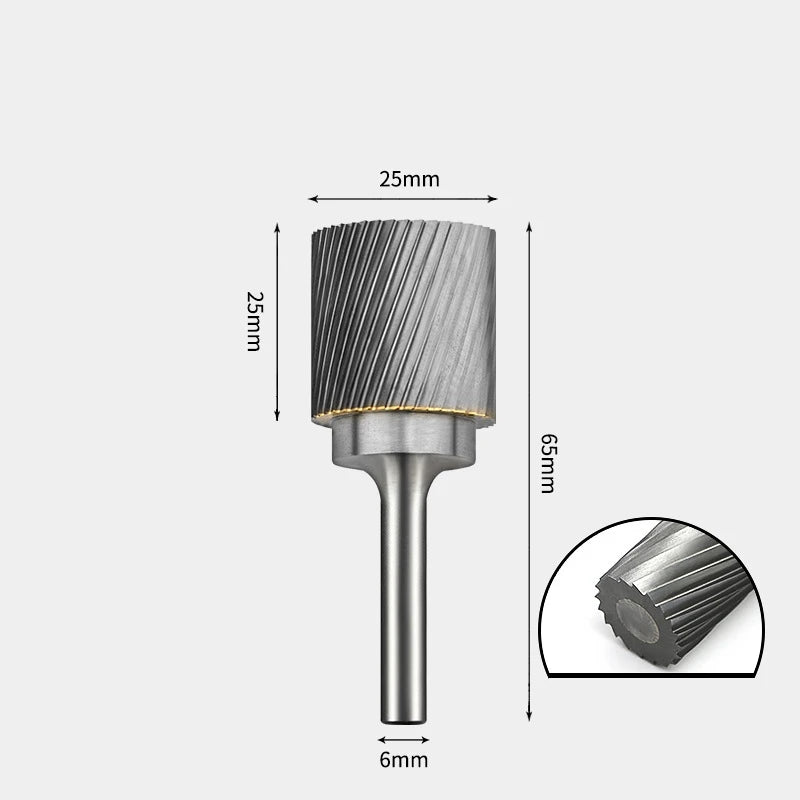 Hartmetallfräser, Wolframstahl-Schleifkopf, zylindrisch 6 mm, AE AX AX Metallfräser