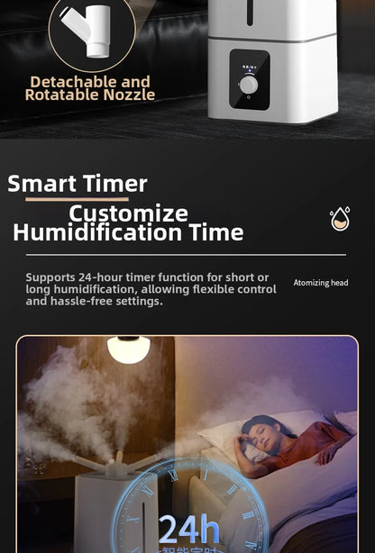 15L Square Humidifier for Large Rooms, Ultra Quiet Cool Mist Humidifier Auto Shut-Off,BPA-Free Water Tank–Ideal for Home Office.