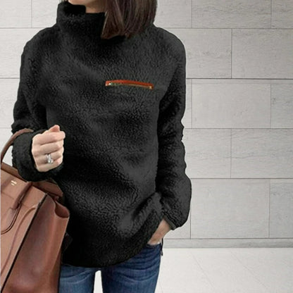Winter Super Weich und Bequem Einfarbig Rollkragen Pullover frauen Pullover Fashion Zipper Sexy Top Damen Hipster Kleidung