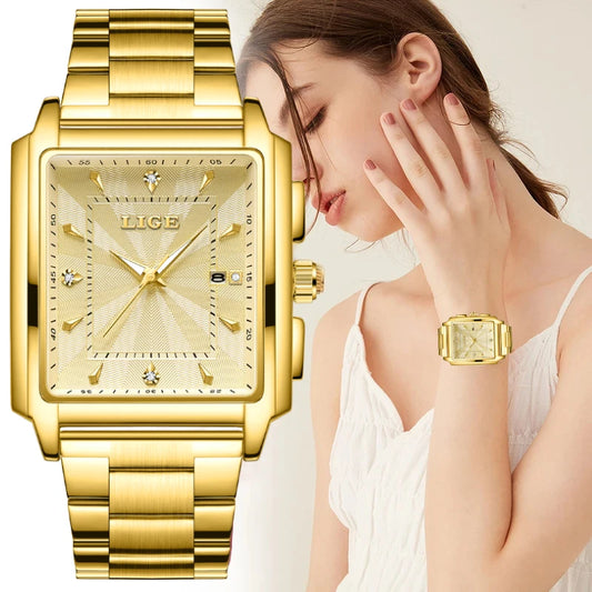 LIGE Fashion Waterproof Watch For Women Top Brand Luxury Women Watch Casual Sport Date Women's Quartz Wristwatches Montre Femme.