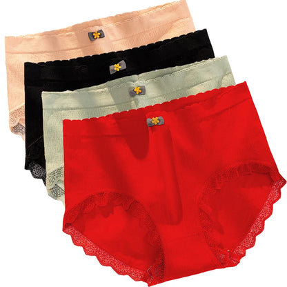 4Pcs Plus Size Underwear Women's Panties High Waist Sexy Panties Seamless Briefs Female Girls Lingerie Graphene Pantys Ladies