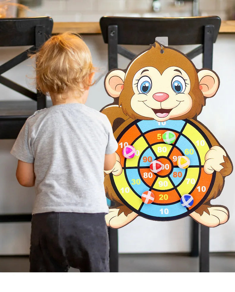 Child Montessori Toys for Kids 2 to 4 Years Old Cartoon Animal Dart Board Sticky Ball Family Interactive Educational Toys Baby.