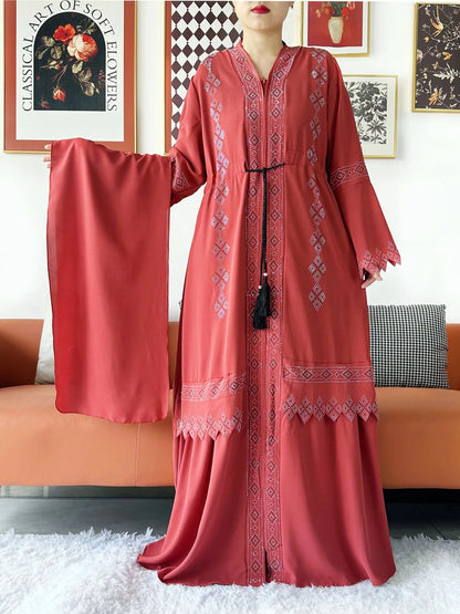 Laxury Design New Women Elegant Dress Chiffon Open Abaya Muslim Women Dress Islamic Clothing Cardigan Abaya Women Muslim Dress
