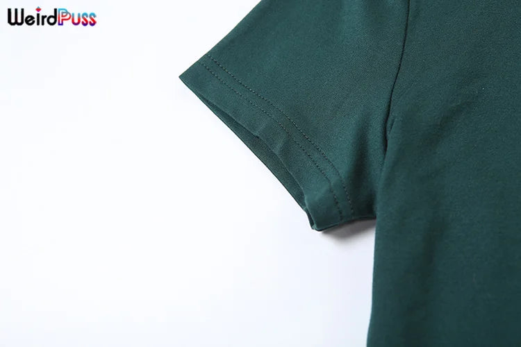 Weird Puss Casual Sporty 2 Piece Set Women Letter Embroidery Crop Tops+Side Tassel Straight Pants Matching Streetwear Tracksuits.