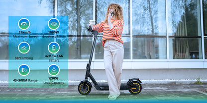 A1MAX Electric Scooter 500W Powerful Motor 35KM/H 45KM 42V14.5AH Battery 10Inch Pneumatic Tyres Smart Foldable EScooter.