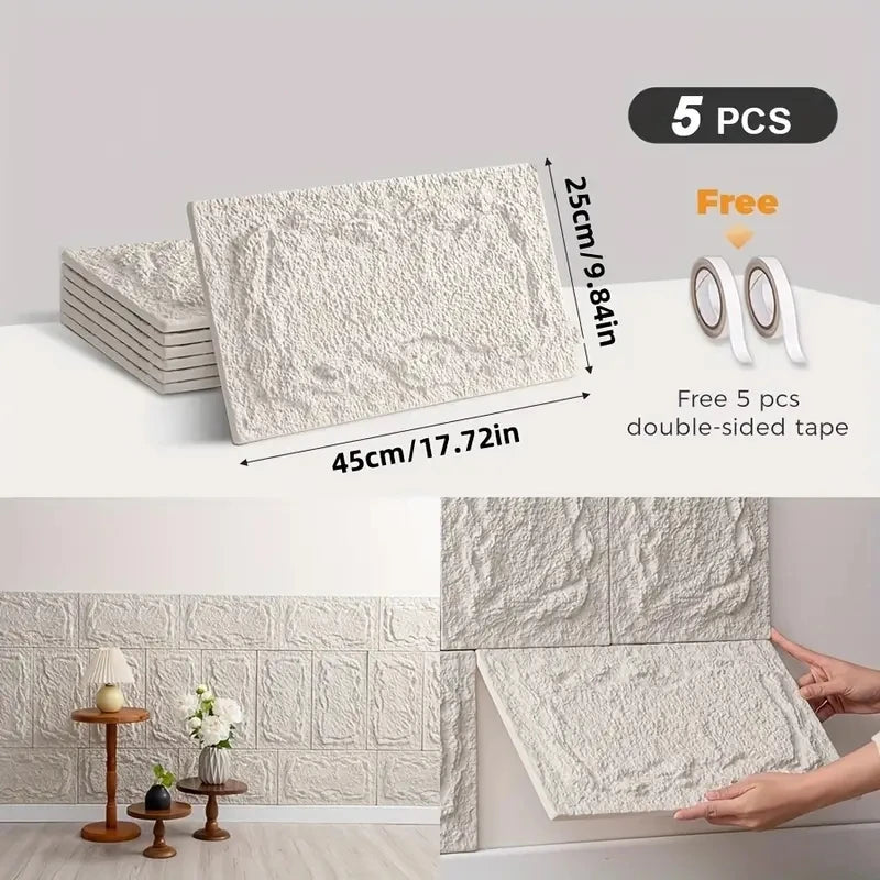 PU stone wall panel, 10 mm, realistic brick pattern, anti-mould and moisture-proof, waterproof and washable, suitable for/outdoo