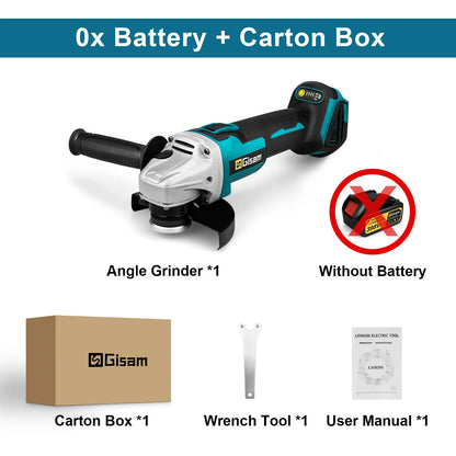 GΣ 125 mm bürstenloser elektrischer Winkelschleifer mit variabler Geschwindigkeit, M14-Schneidemaschine, Holzbearbeitungswerkzeug für Makita 18 V Akku-Stift