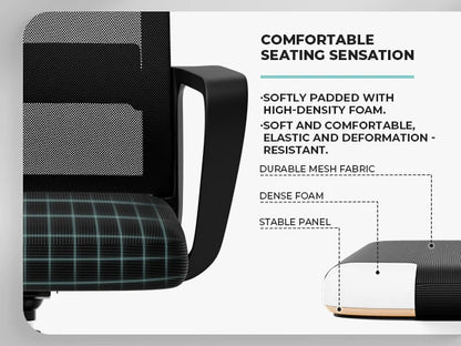 Sukida Bürostuhl, ergonomischer Mesh-Gaming-Stuhl mit mittlerer Rückenkissen, Lordosenstütze für die Arbeit zu Hause und im Schlafzimmer